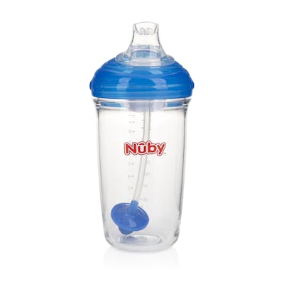 Nuby&trade; No-Spill Trainer Cups w/Hygienic Cover - Blue, 10 oz