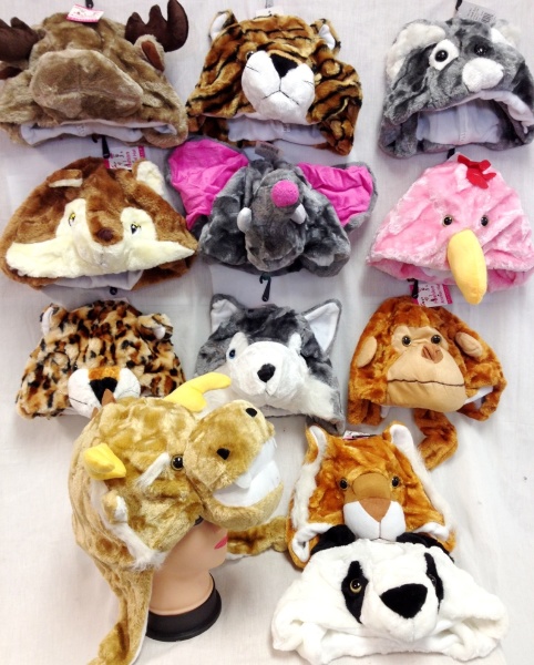 Wholesale Plush Assorted Animal Hats | DollarDays