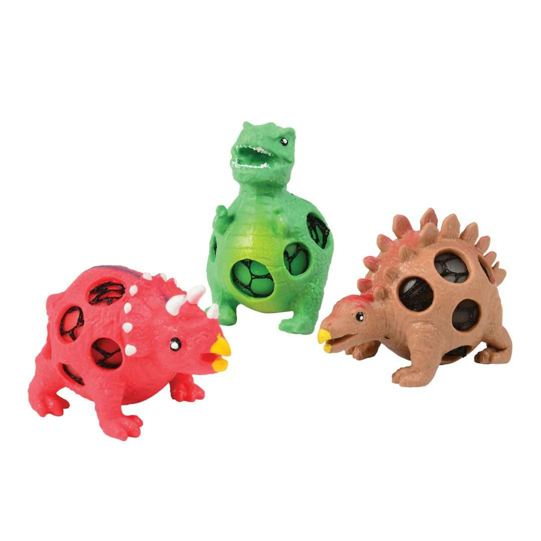 Squeeze Mesh Ball Dino - 3 Colors, Assorted, Ages 3+