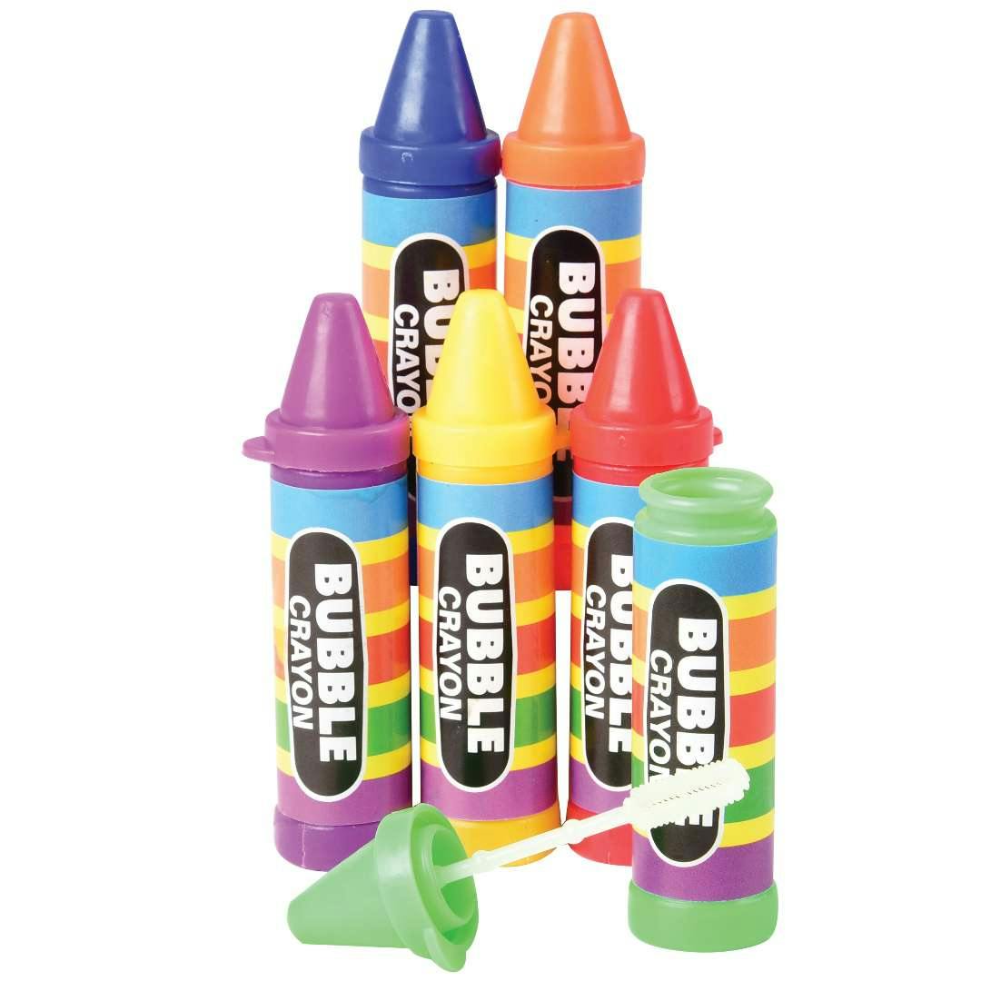 Mini Crayon Bubbles for Kids (Pack of 24) Bulk Bubble Wand Bottles in  Assorted Crayons Shapes and Colors, Non-Toxic Blowing Bubbles Party Favors  for
