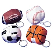 Sports Ball Pouch Keychains - Assorted