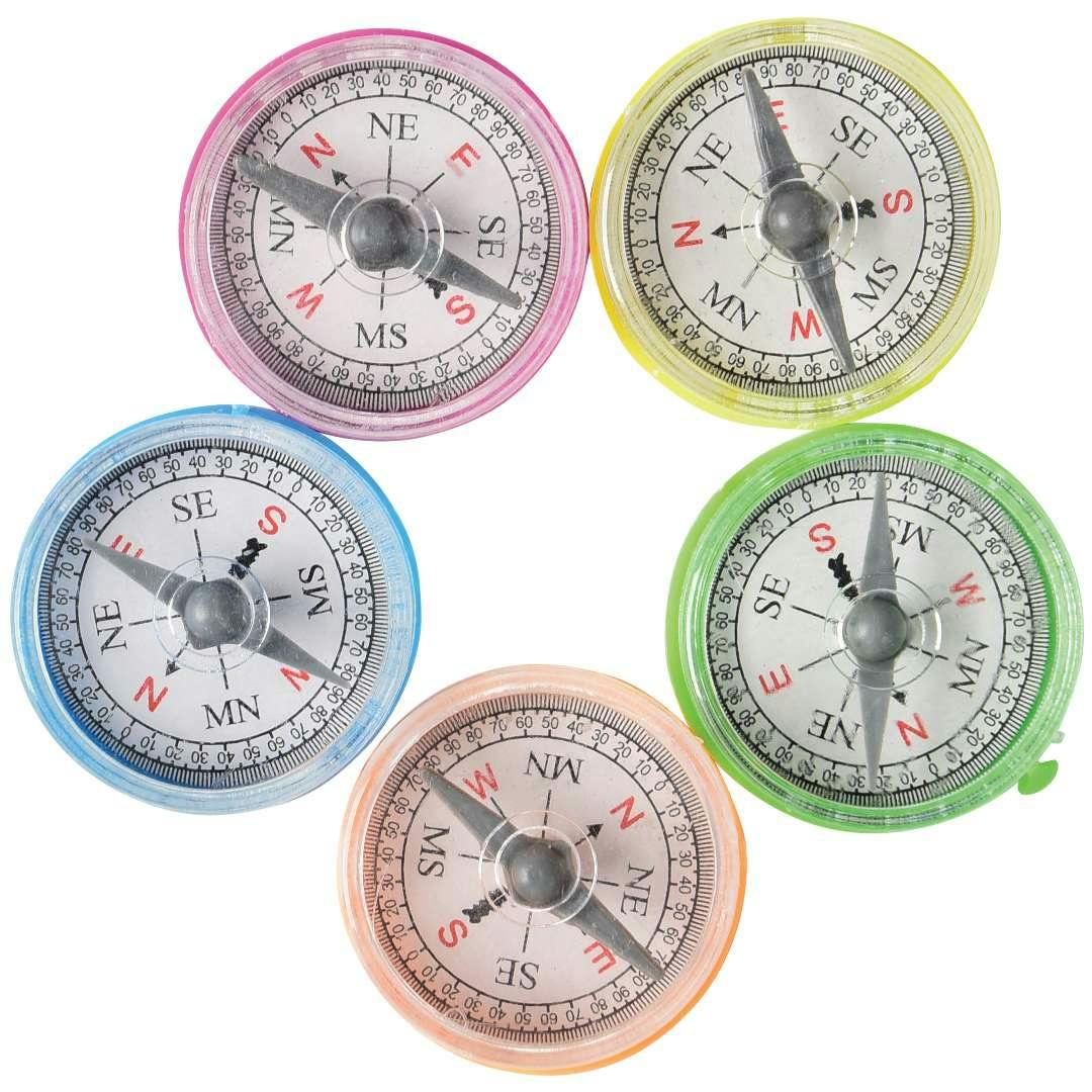 Plastic Compass Clips Party Favors, Outdoor Toys, Camping Supplies, Geocaching  Accessories 