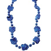 Metallic Paw Print Bead Necklaces - Blue