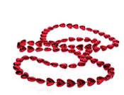 Metallic Heart Bead Necklaces - Red