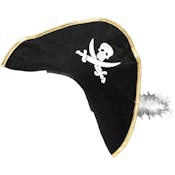 Feather Pirate Hat - Black