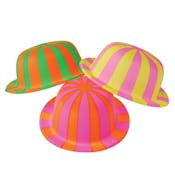 Striped Derby Bowler Hats - Assorted