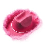 Feather Boa Cowboy Hats - Pink