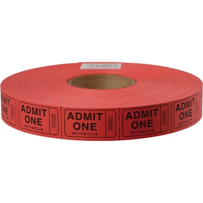 Stock Tickets, Admit 1 - 2,000 Per Roll