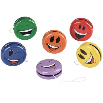 Metal Yo-Yos with Smiley Faces - Assorted