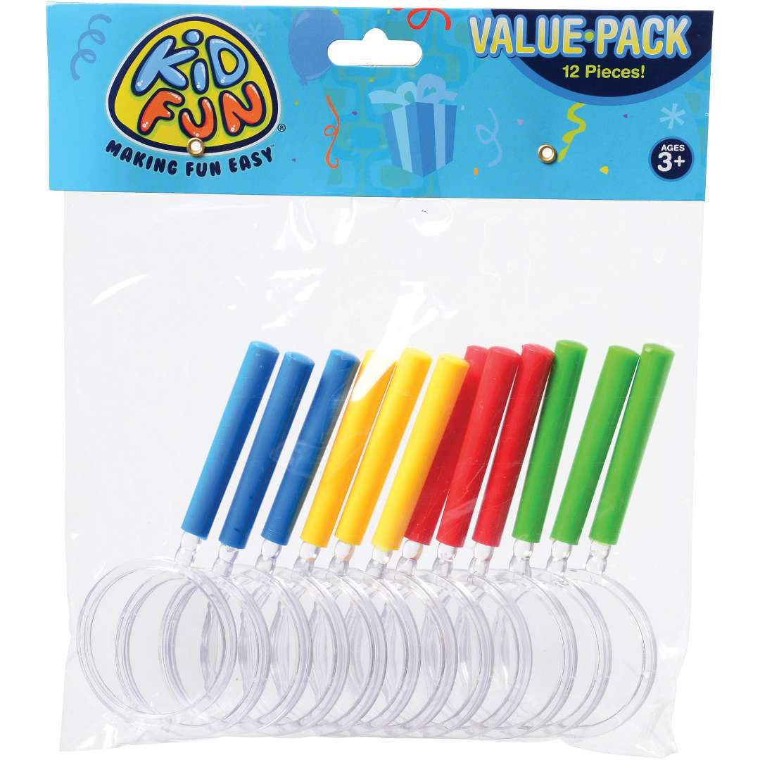 Toy Magnifying Glasses - 12 Pack, Assorted Colors