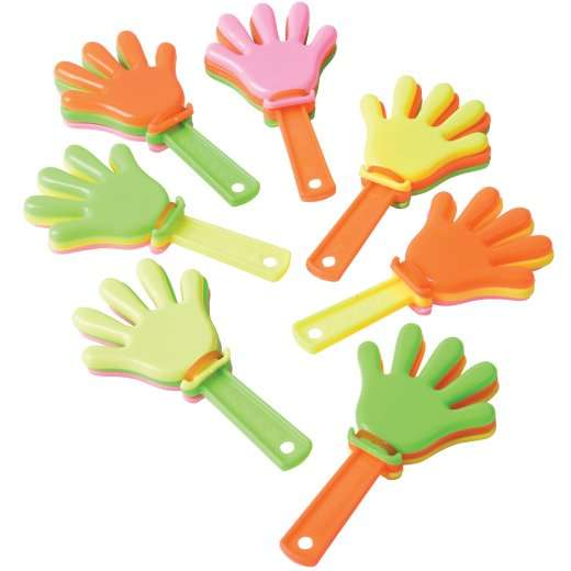 Mini Hand Clappers - Assorted, 3 Long, Plastic