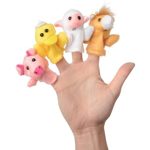Bulk Farm Animal Finger Puppets - Assorted Styles, 4