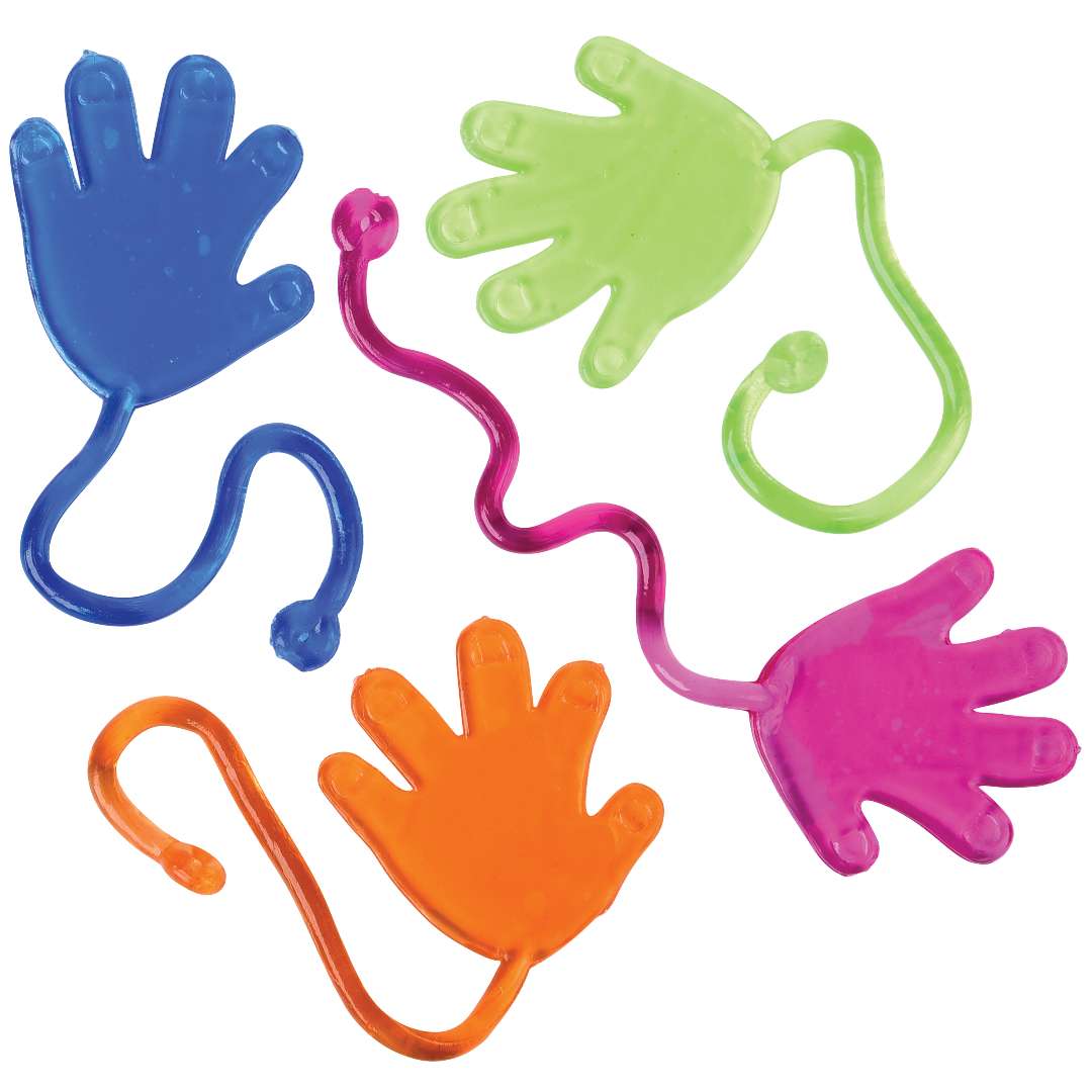 Bulk Sticky & Stretchy Novelty Hands, Assorted Colors - DollarDays