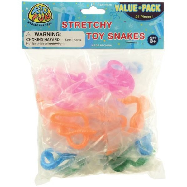 Bulk Slithering Stretchy Snakes - 4 Colors, 528 Count