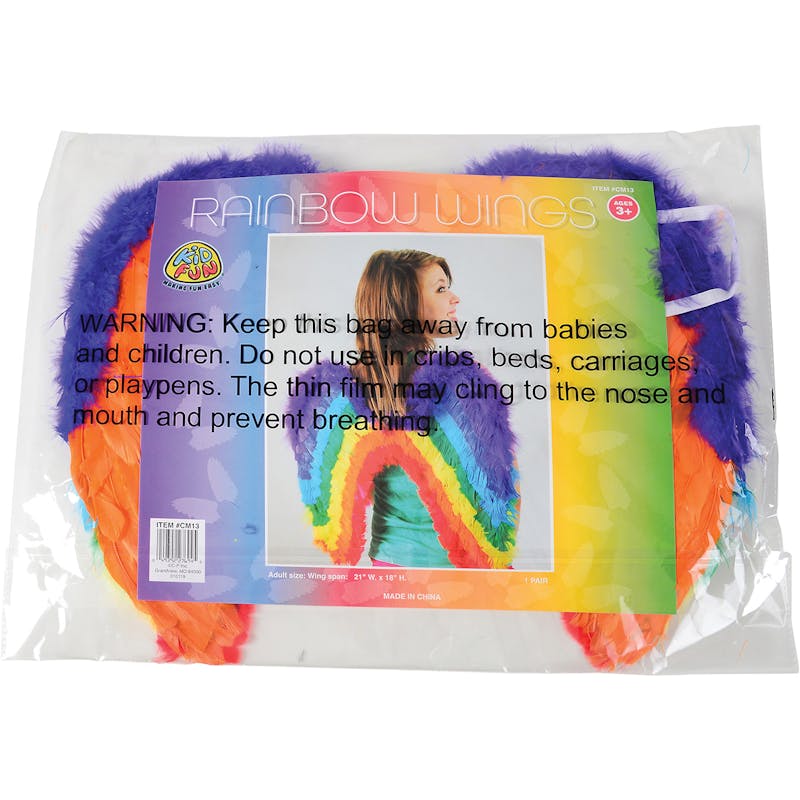 Rainbow Feather Costume Wings