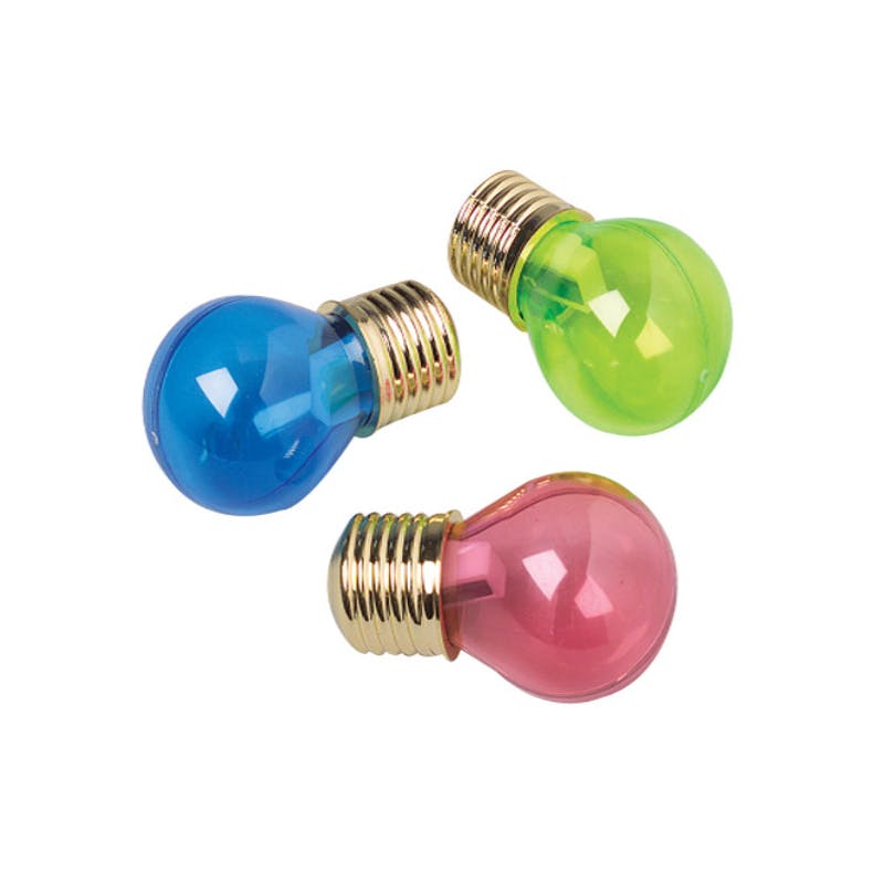 Pencil Sharpeners - Light Bulb Shape  Shavings Receptacle  Assorted Colors