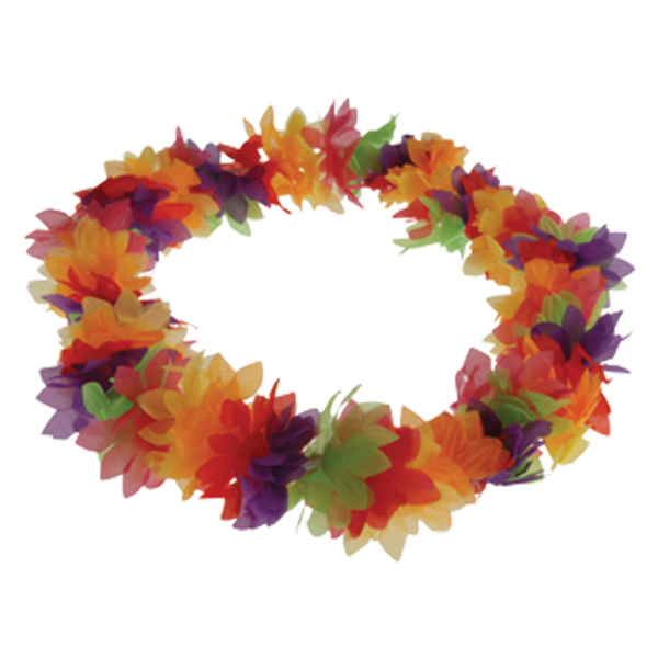 Wholesale Hawaiian Deluxe Flower Leis Rainbow DollarDays