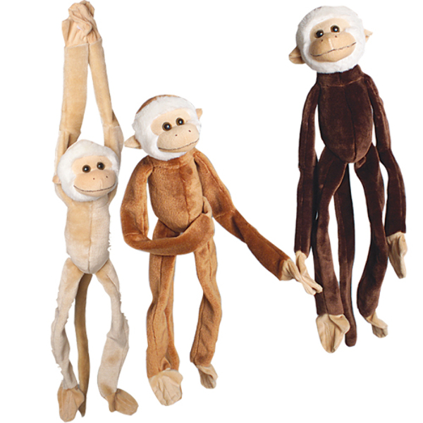 18" Plush Hanging Monkey STUFFED ANIMAL monkeys SOFT HANDS toy GIFT new 