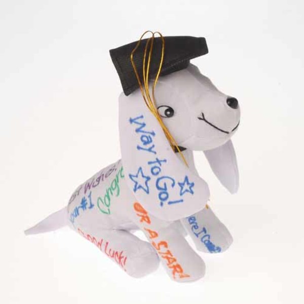 graduation stuffed dog