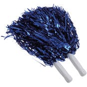 Blue Metallic Pom Poms