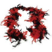 Faux Feather Boas - Black/Red