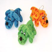 Polka Dot Dog Plush Toys - Assorted Colors, 5"