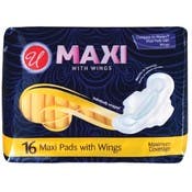 Maxi Pads with Wings - Maximum, 16 Pack