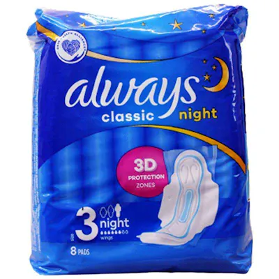 Always Night Maxi Pads with Wings