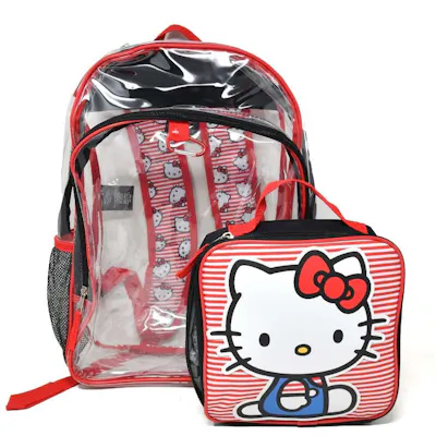 Hello Kitty Clear 16" Backpack Set
