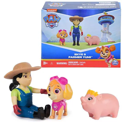 Paw Patrol Skye, Farmer Yumi and Piggie Figures