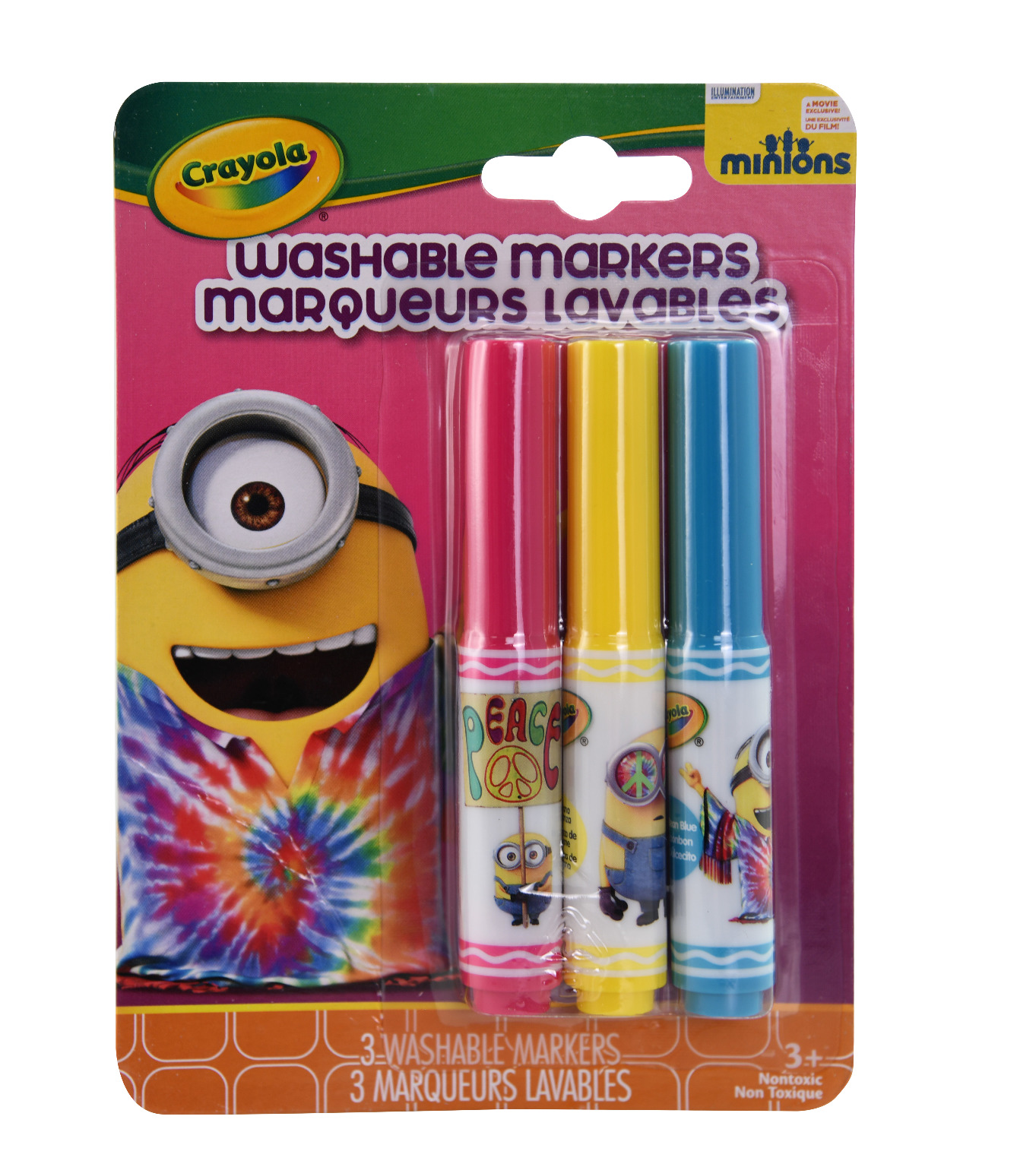 Crayola Minions Markers 3 Count, Washable, Assorted Colors