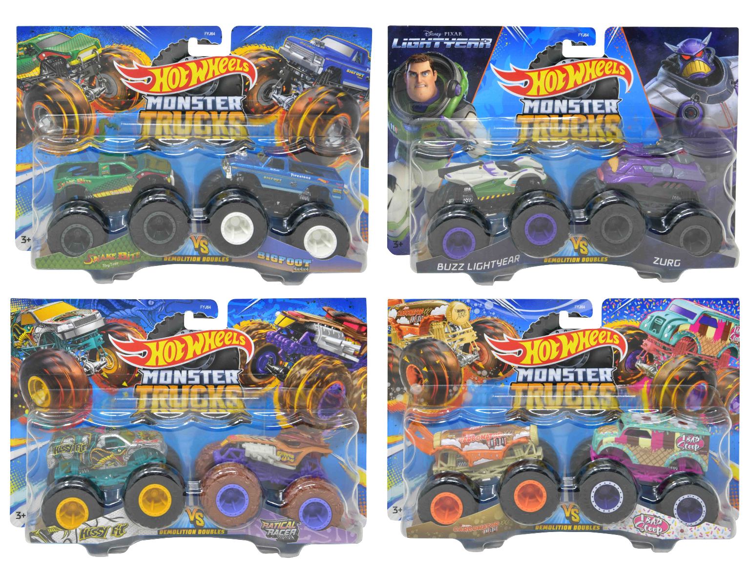 Friction Monster Trucks 2-Pack Set