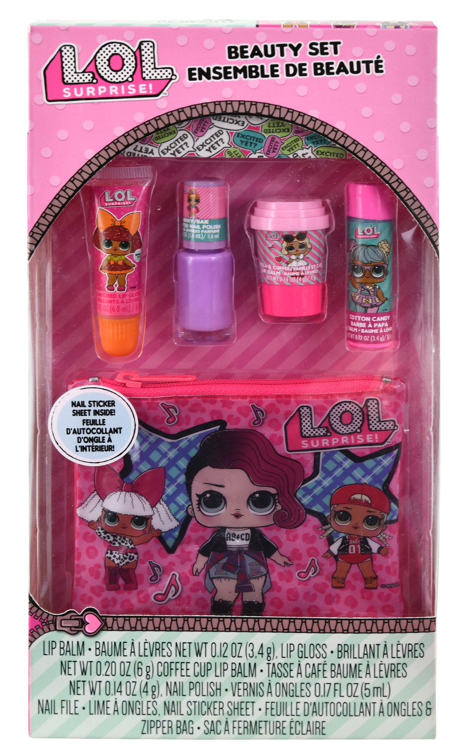 beauty set  Cotton Candy Fragrance and surprise flavor lip gloss new L.O.L