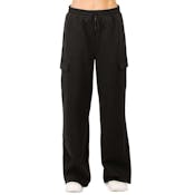 Ladies Fleece Cargo Pants, Medium, Black