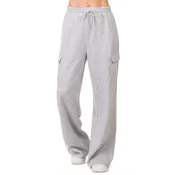 Ladies Fleece Cargo Pants - Small, Heather Gray