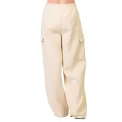Ladies Fleece Cargo Pants - Large, Oat