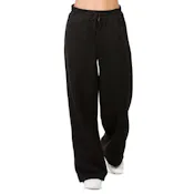 Ladies Fleece Wide-Leg Sweatpants (M, Black)