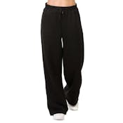 Ladies Fleece Wide-Leg Sweatpants - Large, Black