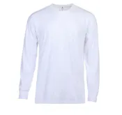 Men's Long Sleeve Crew Neck T-Shirts, White, Large