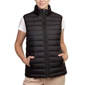 Sofra Women's Puff Vests, Black, Small