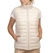Sofra Women's Puff Vests, Oat, Small