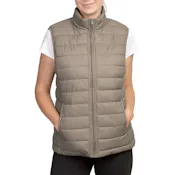 Sofra Women's Puff Vests, Taupe, Small