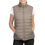 Sofra Women's Puff Vests, Taupe, Medium