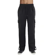 Knocker Men's Fleece Cargo Pants, Black, Small