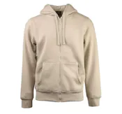 Men's Heavy Weight Zipper Hoodies, Beige, Medium