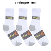 Crew Sports Socks - White/Gray, Size 9-11, 4 Pack