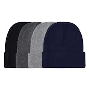 Men's Beanie Hats - Black/Navy/Charcoal/Heather Gray, Cuffed