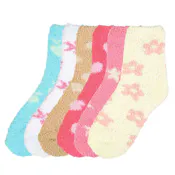 Women's Plush Socks - Flower Pattern, Size 9-11, 3 Pack