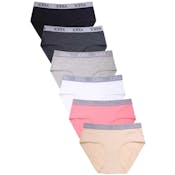 Women's Cotton Bikini Panties - Sizes 6-9, 6 Colors, Extended Sides