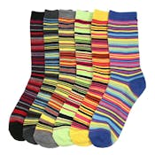 Women's Crew Socks - Assorted Striped, Size 9-11